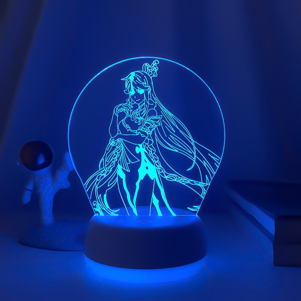 New Genshin Impact Night Light 3D Illusion Lamps Hutao Hot Game Light for Bedroom Decor LED Lights Atmosphere Bedside Kids Gifts