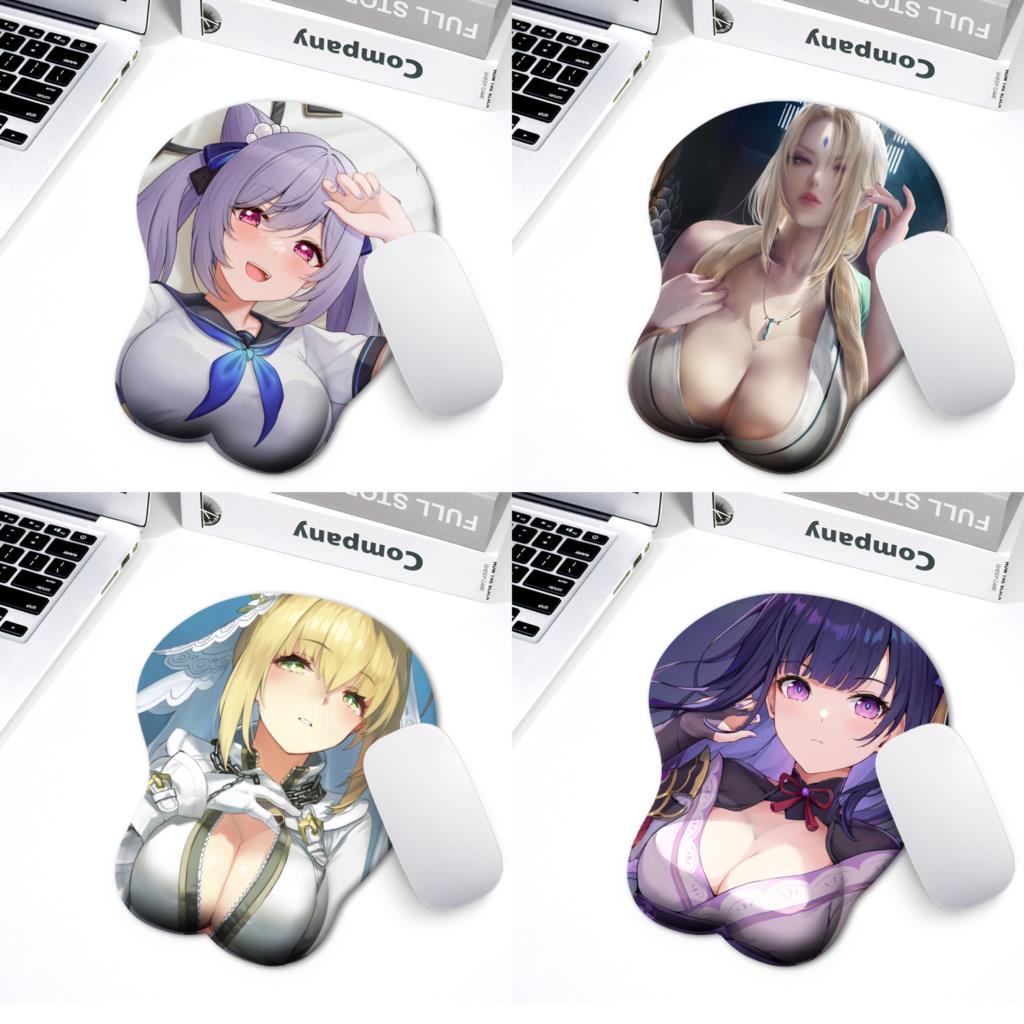 Non-slip Anime Sexy Girl 3D Hip Soft Mouse Pads with Wrist Rest Gaming Mousepad