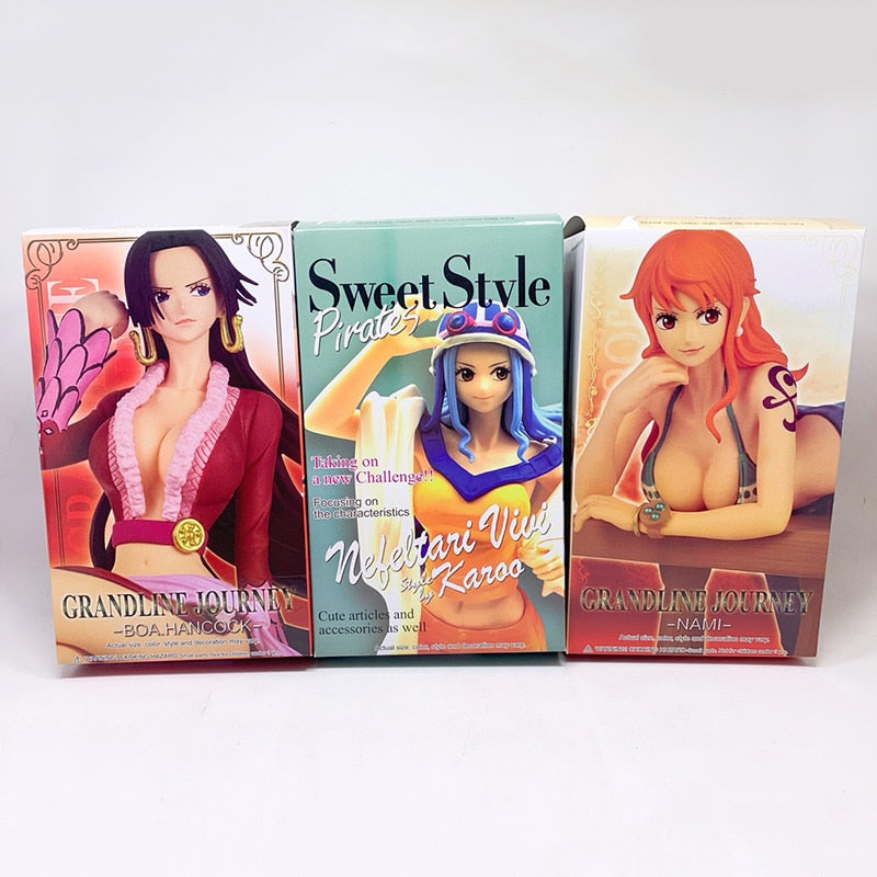 Anime One Piece Figure Sweet Style Pirates Nefeltari Vivi GRANDLINE JOURNEY Boa Hancock Nami Action Figure Model Toys In Stock