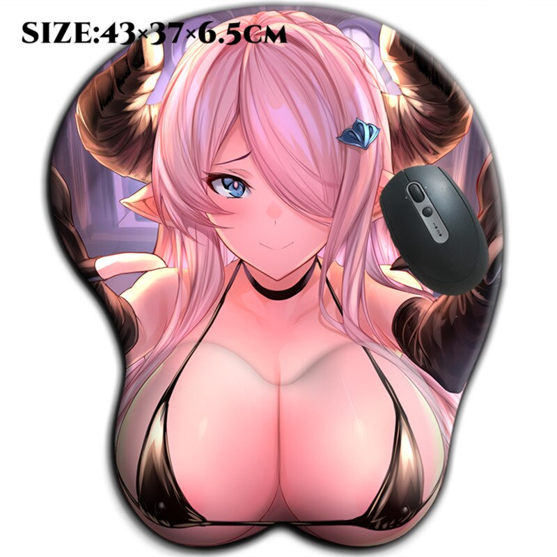 Granblue Fantasy Narumeia Swimsuit 3D Soft Silicone Big Breasts Mouse Pad Sexy Oppai Super Large Size Anime Gamer Boob Desk Mat