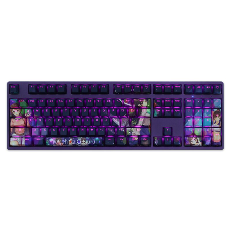 108 Keys PBT Dye Subbed Keycaps Cartoon Anime Gaming Key Caps OEM Profile Backlit Keycap For Rent Girlfriend Ichinose Chizuru