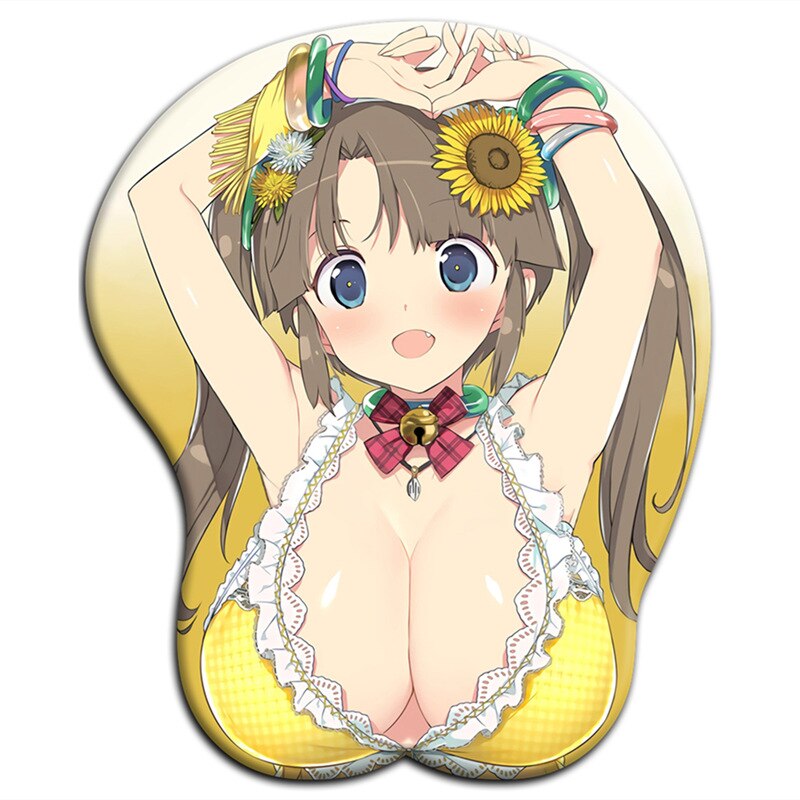 Senran Kagura Minori Ryouna 3D Oppai Mouse Pad Sexy Breasts Kawaii Gaming Mousepad with Soft Silicone Wrist Rest  Gamer Mat