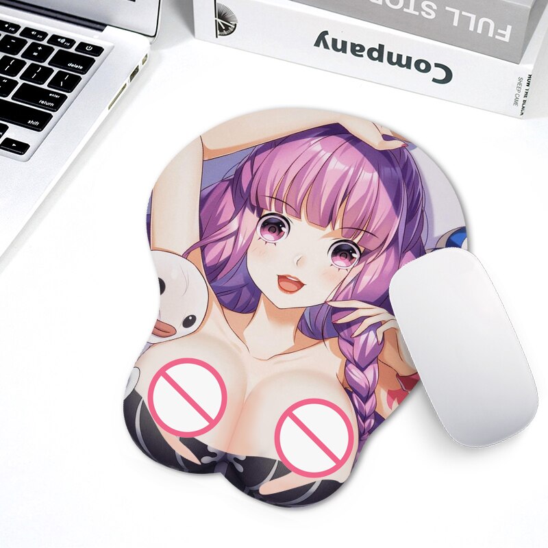 Yuan God Game Computer Creative Idea 3D Stereo Silicone Mouse Pad Anime Sexy Beauty Chest Hand Rest Mouse Pad