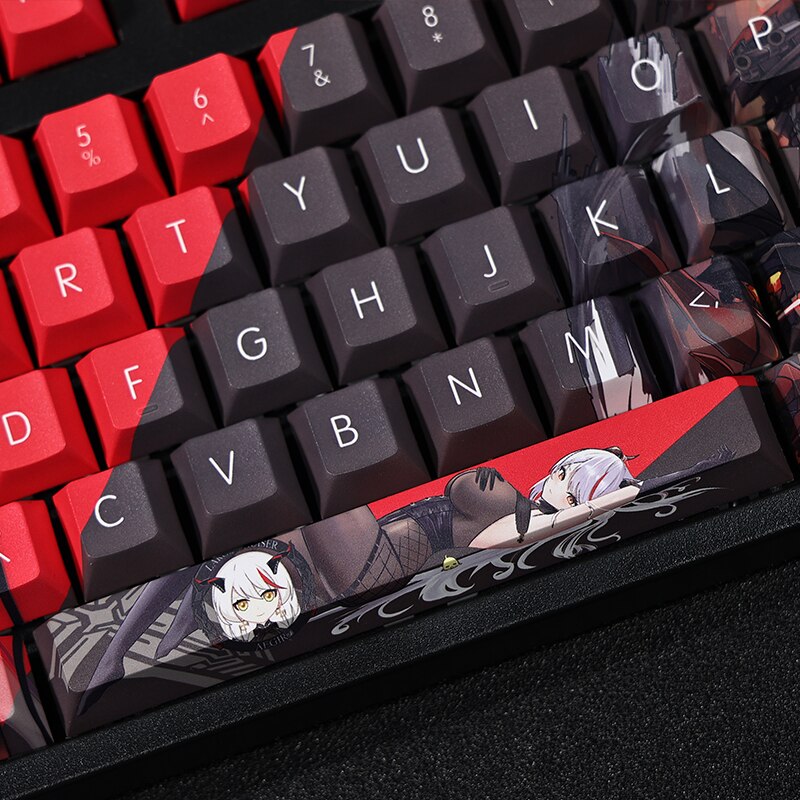 108 Keys/set Azur Lane Agir Keycap PBT 5 Sides Dye Subbed Keycaps Cartoon Anime Gaming Key Caps For ANSI 61 87 104 108 Layout