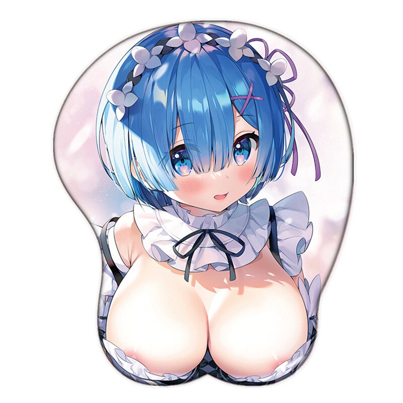 Rem (re:zero) Anime Large Oppai Sexy Mouse Pad Cute Manga Wrist Rest 3D Silicone Gel Gamer Mat Gaming Mousepad