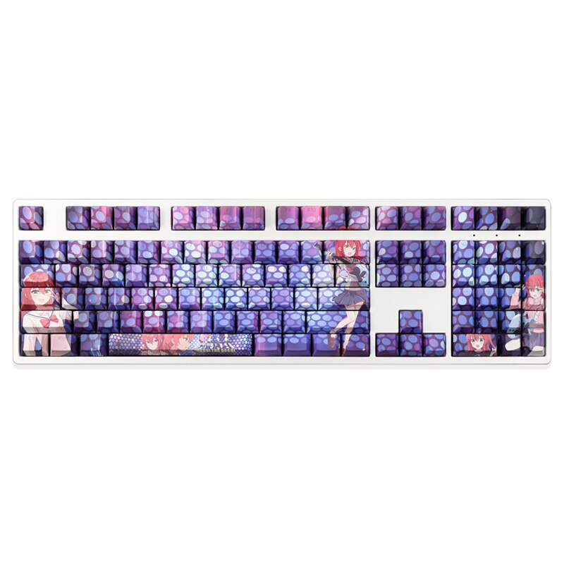 108 Keys PBT Dye Subbed Keycaps Cartoon Anime Gaming Key Caps BOCCHI THE ROCK Kita Ikuyo Backlit Keycap For ANSI Layout