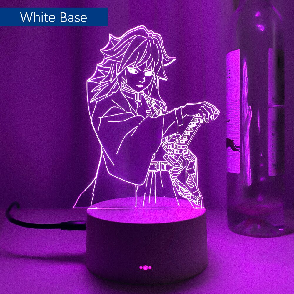 Led Light Anime Demon Slayer Giyu Tomioka for Child Bedroom Decor Lighting Birthday Gift Manga 3d Night Lamp Kimetsu No Yaiba