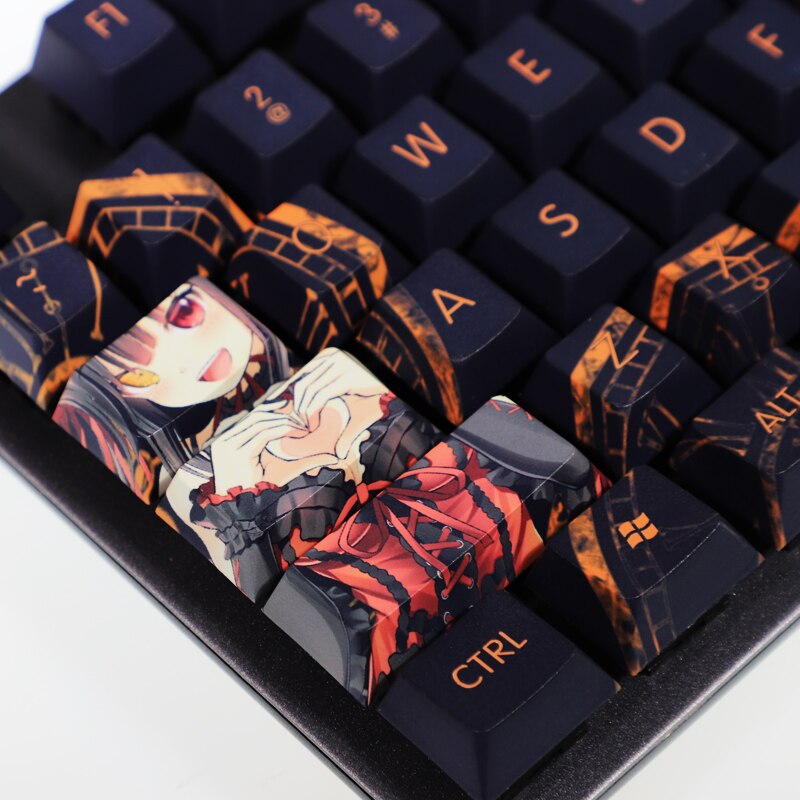 108 Keys PBT Dye Subbed Keycaps Cartoon Anime Gaming Key Caps DATE A LIVE Tokisaki Kurumi Nightmare Cherry Profile Keycap