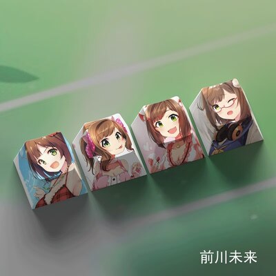 4 Keys/set THE IDOLMASTER Keycaps PBT Dye Sublimation Key Caps For MX Switches Cherry Profile Anime Cartoon Keycap