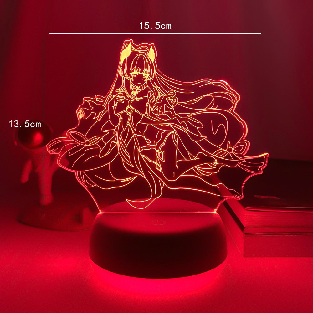 3d Led Lamp Genshin Impact Sangonomiya Kokomi for Kids Bedroom Decor Child Birthday Gift Genshin Impact Led Night Light Game