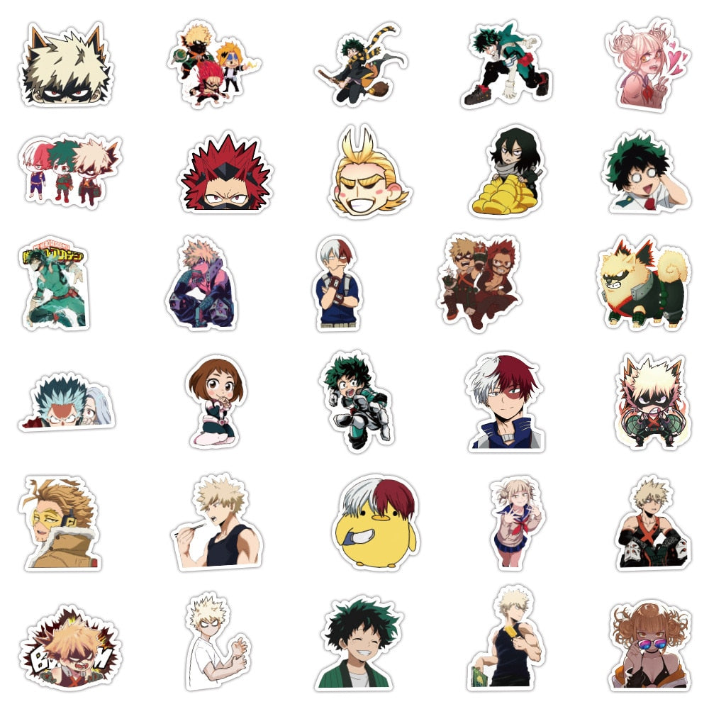 10/30/60PCS Anime My Hero Academia Stickers Cool Graffiti Decals DIY Laptop Phone Fridge Skateboard Decoration Sticker Kids Toys