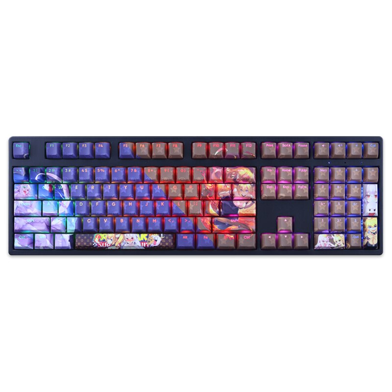 108 Keys/set Bowsette Keycap PBT Dye Subbed Backlit Keycaps Anime Gaming Key Caps For ANSI 61 87 104 108 Keyboard Cherry Profile