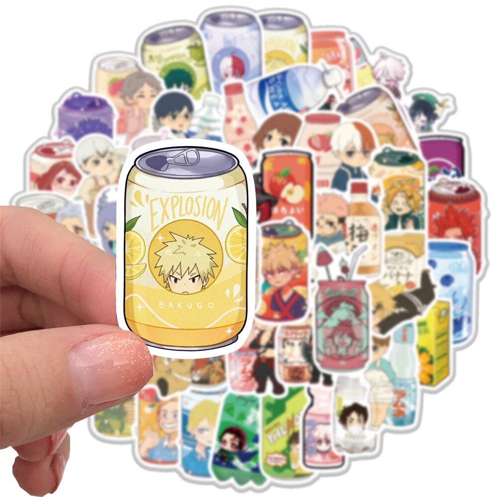 10/30/50PCS Sparkling Water Bottle Drink Cute Stickers Tokyo Avengers/Jujutsu/Genshin/Anime Etc Graffiti Stickers Wholesale