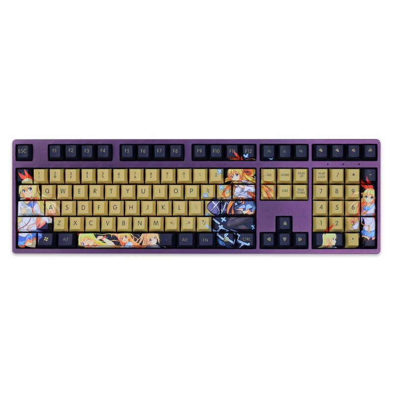 1 Set PBT Dye Subbed Keycaps 2 Dimensional Cartoon Anime Gaming Key Caps Cherry Profile Keycap For Pseudo Love Kirisaki Chitoge