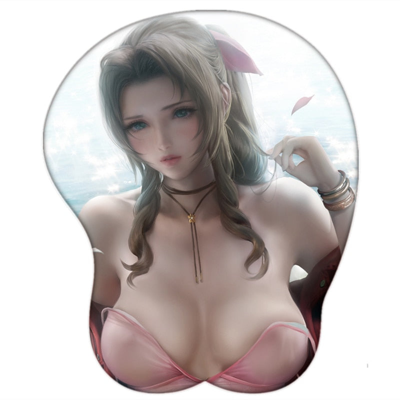 New Creative Gamer Final Fantasy VII 7 Anime Sexy Highly restored Tifa Aerith 3D Silicone Gel 2way Oppai Mouse Pad Wrist Rest