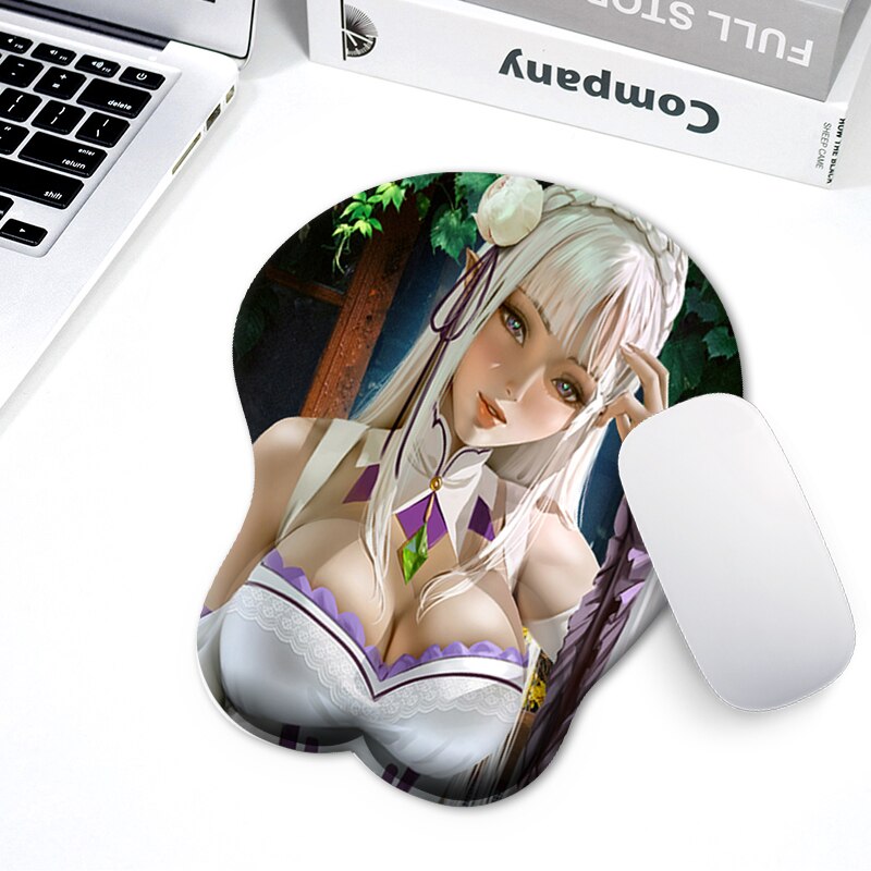 Animation mouse pad with wrist support anti-skid silicone 3D cartoon cute mouse pad for PC laptop computer games