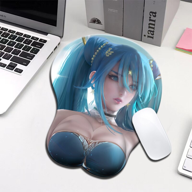 version anime 3d mouse pad wristbands Cartoon Creative sexy mouse pad Chest beauty mouse pad Free Shipping