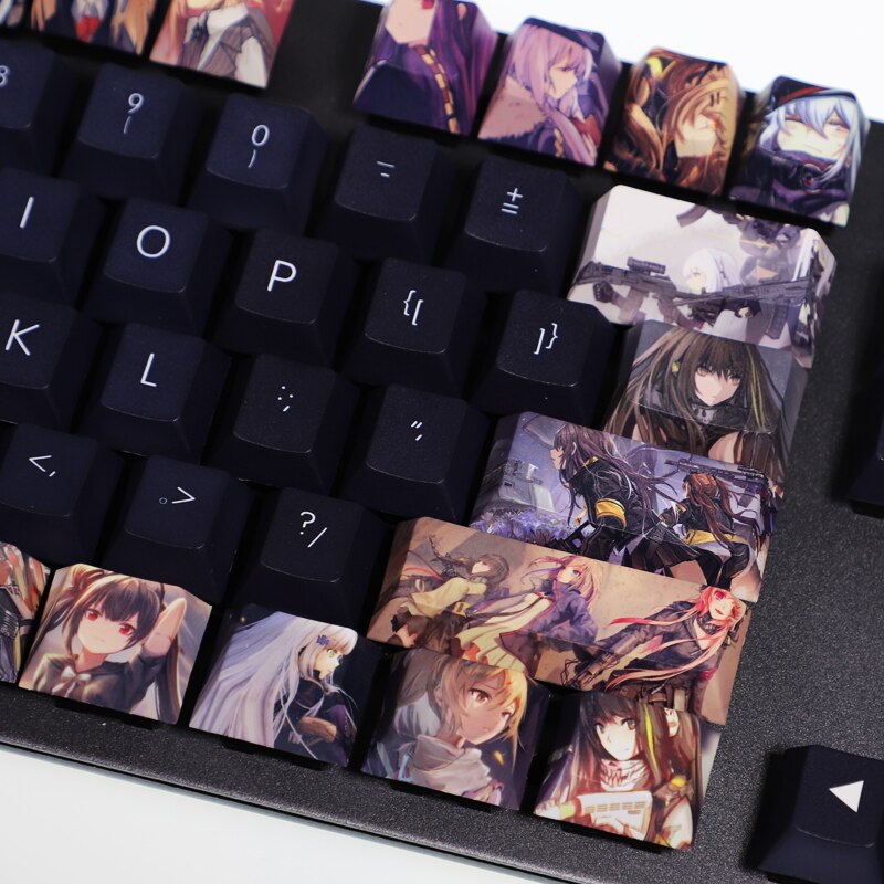 108 Keys PBT 5 Sides Dye Subbed Keycaps Cartoon Anime Gaming Key Caps Cherry Profile Keycap For Girls Frontline