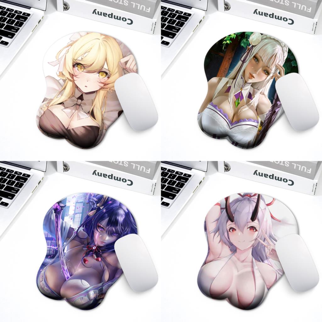 Animation mouse pad with wrist support anti-skid silicone 3D cartoon cute mouse pad for PC laptop computer games