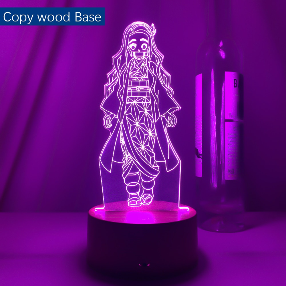 Kimetsu No Yaiba Nezuko Kamado Figure Led Night Light for Bedroom Decor Nightlight Kids Child Table 3d Lamp Demon Slayer Gifts