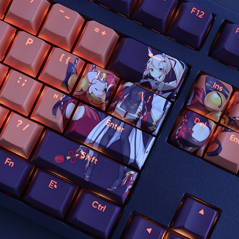 108 Keys/set Azur Lane IJN Ayanami Keycap PBT Dye Subbed Backlit Keycaps Anime Gaming Key Caps For ANSI 61 87 104 108 Layouts