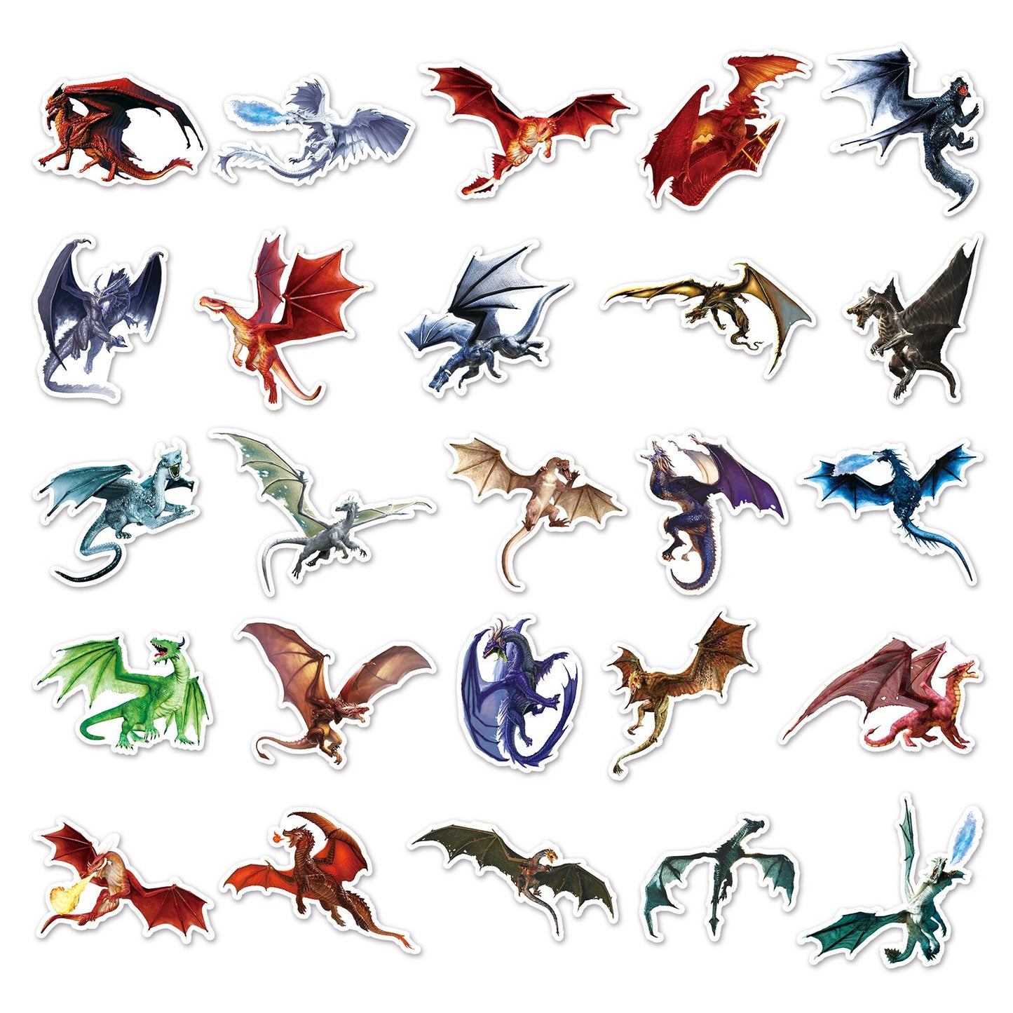 10/30/50PCS Cool Retro Dragon Stickers Decoration PVC Decals Classic Toy DIY Laptop Skateboard Notebook Luggage for Kids Gift