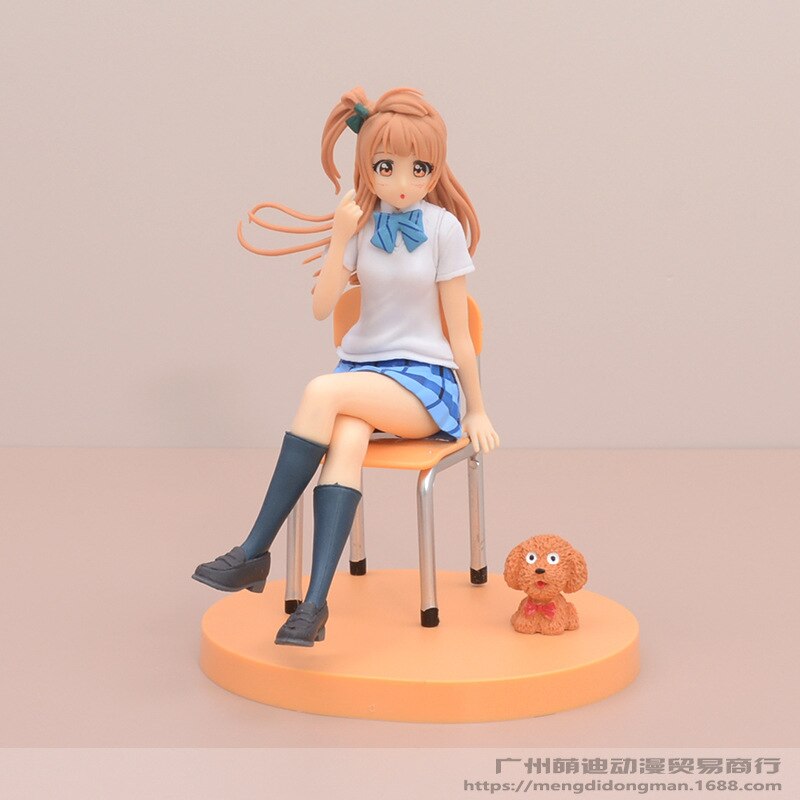 Hot Anime LoveLive!School idol project Figure Nishikino Maki Minami Kotori School Uniform Sitting Cute Puppy Model 14CM PVC Gift