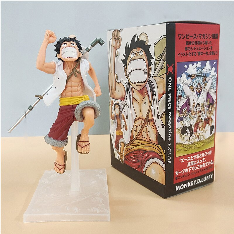 17cm One Piece Anime Figures Running Brother Monkey D Luffy Portgas Ace Sabo Action Figure Collection Model Ornaments Toys Gifts