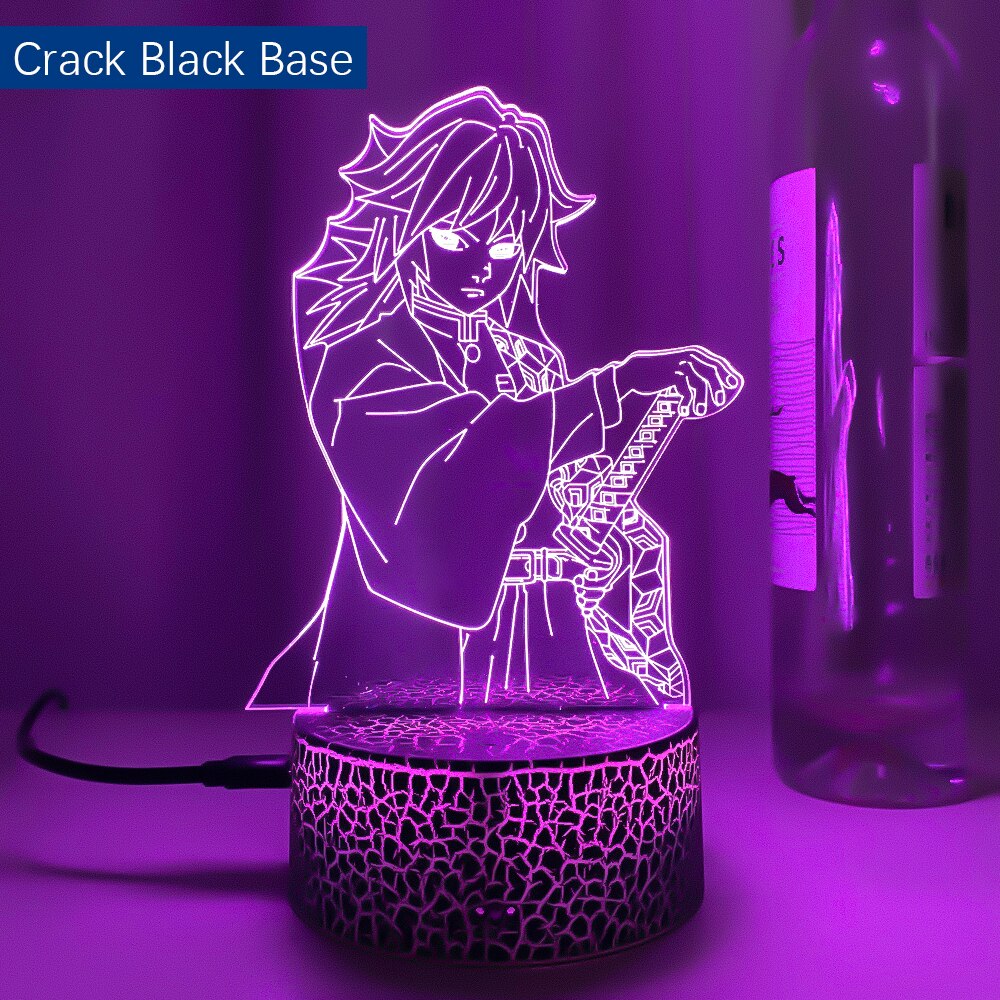 Led Light Anime Demon Slayer Giyu Tomioka for Child Bedroom Decor Lighting Birthday Gift Manga 3d Night Lamp Kimetsu No Yaiba