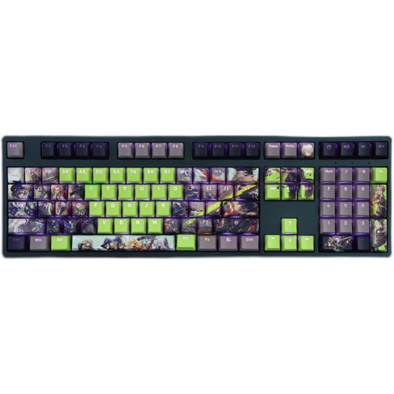 108 Keys/set PBT Dye Subbed Keycaps Cartoon Anime Gaming Key Caps OEM Profile Backlit Keycap For Tower Of Fantasy