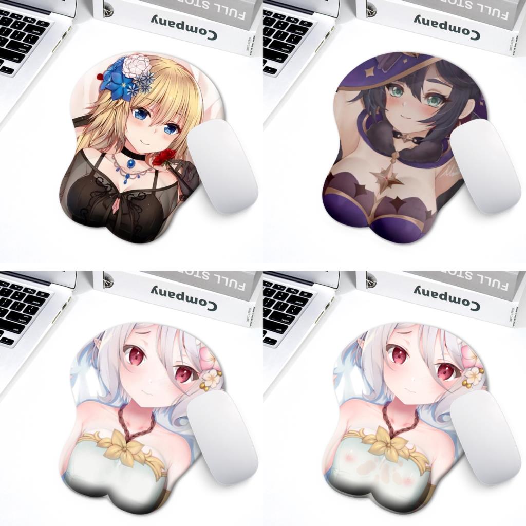 3D sexy girl creative high-quality animation gel mouse pad with wrist rest game mouse pad