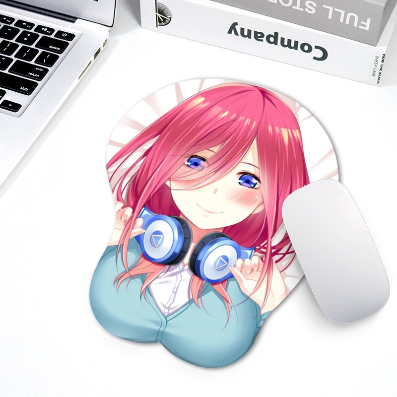 2022 Japanese animation 3D mouse pad Wrist strap Cartoon cute mouse pad Big chest mouse pad