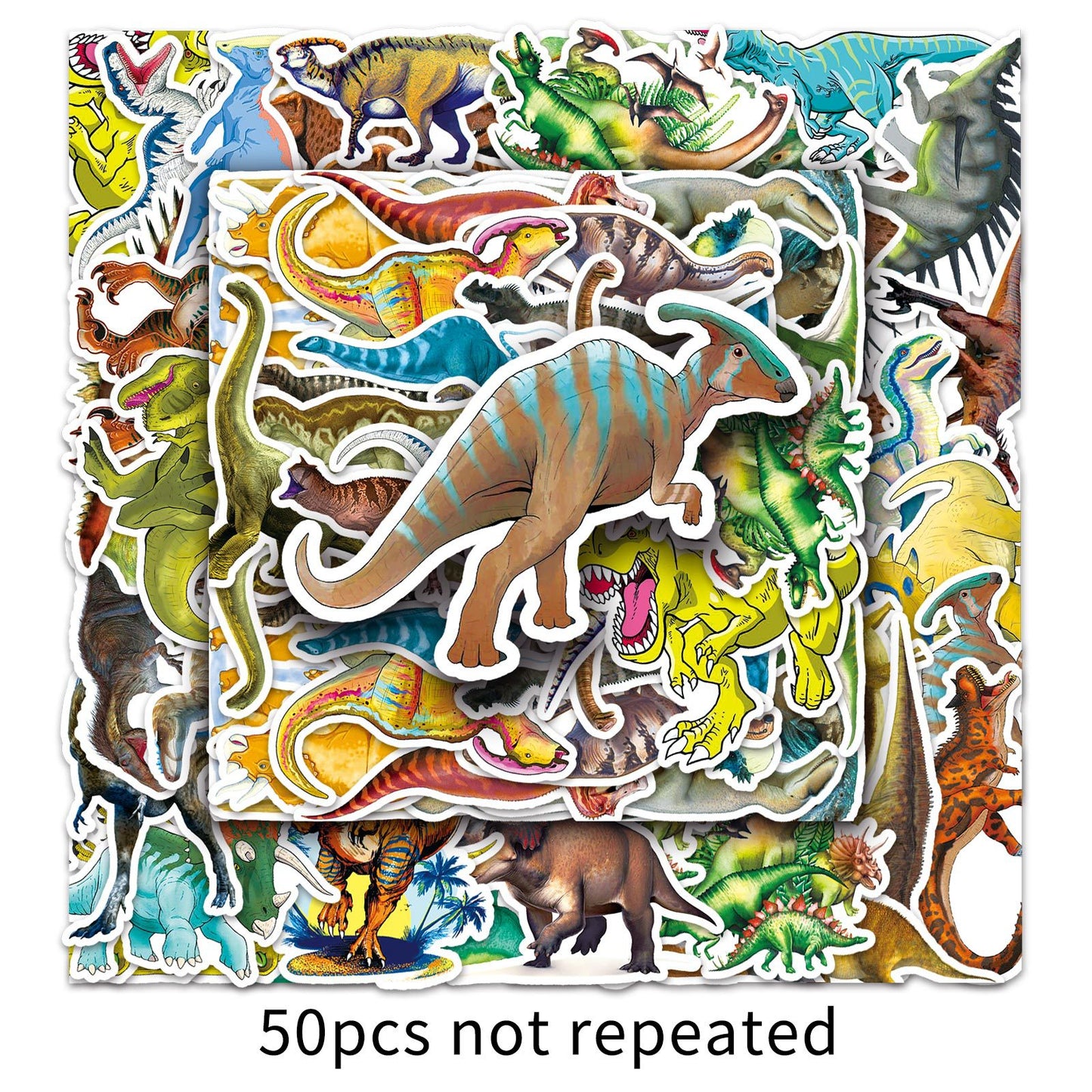 10/30/50PCS Cool Dinosaur Stickers Cartoon Decoration Kids Gift Decals DIY Suitcase Scrapbook Helmet Bicycle Luggage Classic Toy