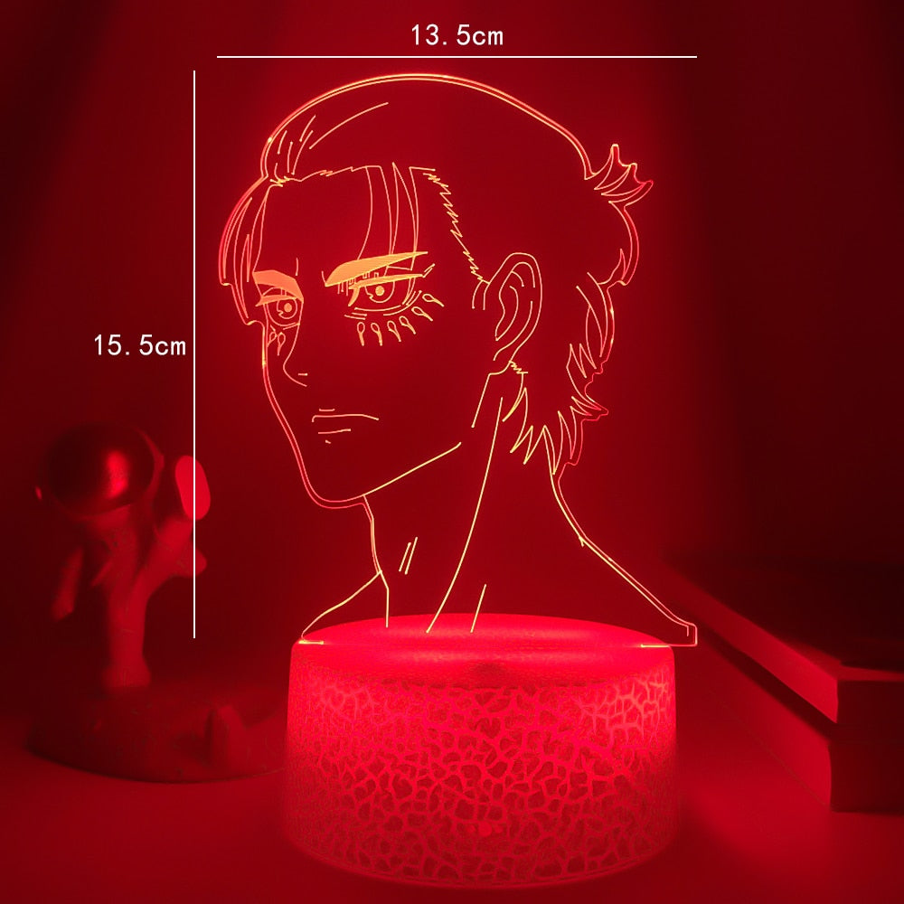 New 3d Lamp Anime Attack on Titan Eren Yeager for Room Decor Light Battery Powered Kid Birthday Gift Manga AOT Led Light Bedside