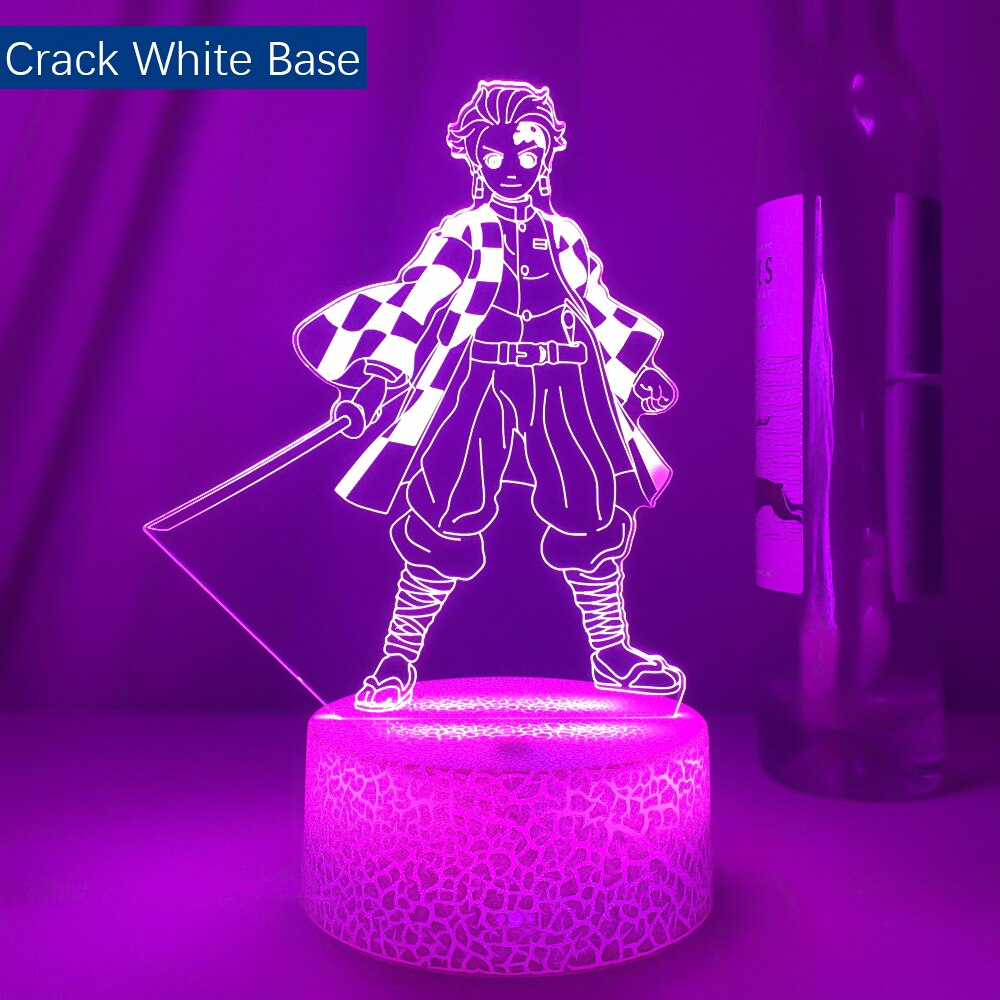 Kimetsu No Yaiba Tanjiro Kamado Figure Led Night Light for Kids Bedroom Decor Nightlight Child Desk 3d Lamp Demon Slayer Gift