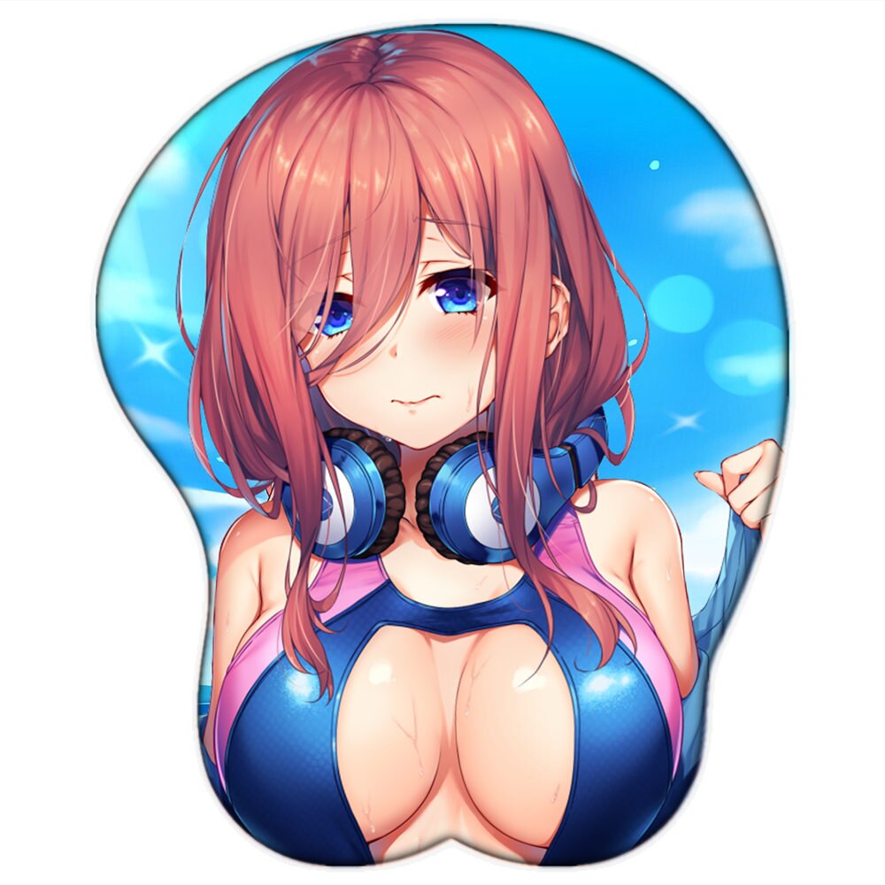 Anime Boobs Mat Go-toubun No Hanayome Nakano Miku Sexy Big Breast 3D Mouse Pad with Wrist Oppai Silicone Gel Manga Cute Pad