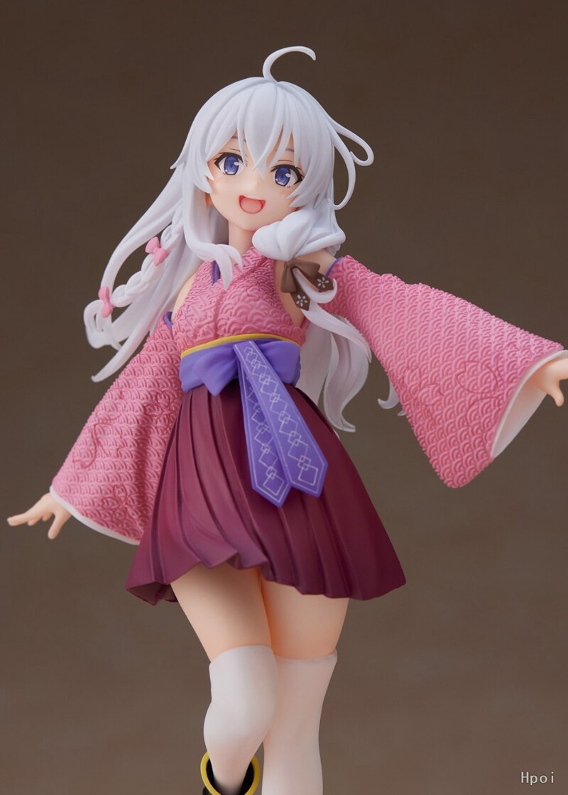 20CM Anime Figure Japanese Version Anime Figure Scenery Witch&#39;s Journey Ashen Witch Mage Action Figure Kimoni Model Toys Doll