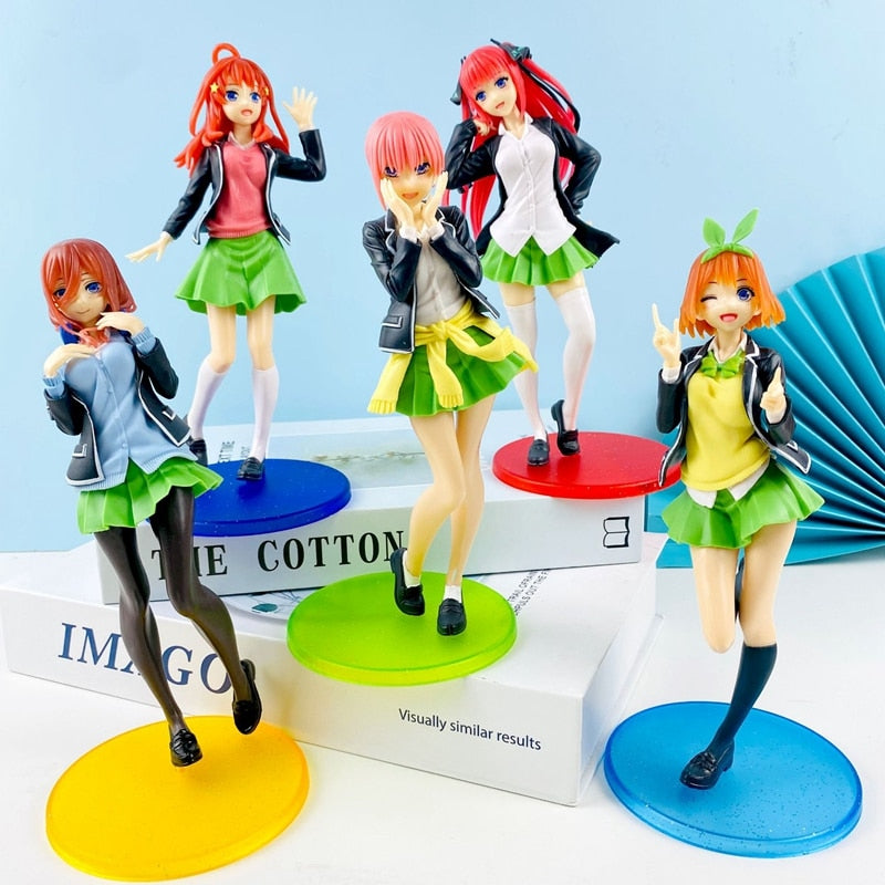 Hot Anime The Quintessential Quintuplets Figure Nakano Ichika Nino Itsuki School Uniform Standing Static Collection 20CM PVC Toy