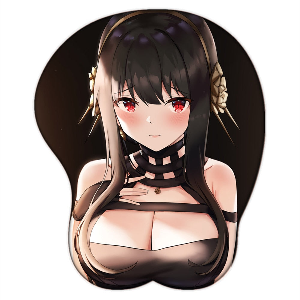 NEW Anime SPY×FAMILY Yor Forger Briar 3D Mouse Pad Soft Silicone Big Breast Mousepad with Wrist Rest 2way Fabric Cute Desk Pad