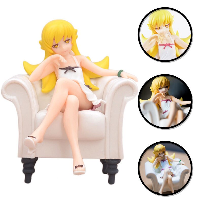 12cm Anime Bakemonogatari Series Figure Sofa Seat Oshino Shinobu PVC Action Figure Toys Collectible Model Toys