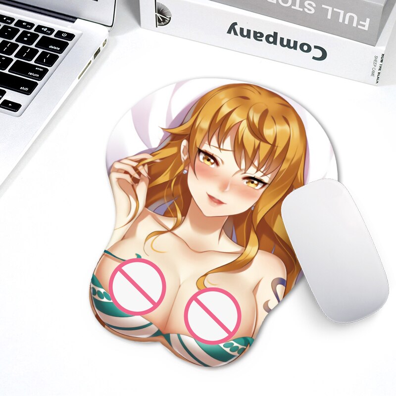 3D wrist strap mouse pad with silicone wrist strap mouse pad anime sexy Ganyu Kokomi protective pad for PC game player mouse pad