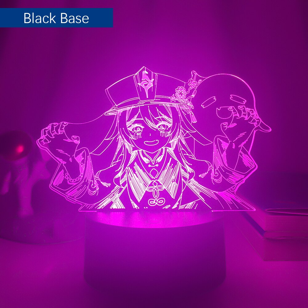 Newest 3d Led Night Light Genshin Impact Hutao Hot Game Lights for Bedroom Decor LED Light Atmosphere Bedside Night Lamps Gifts