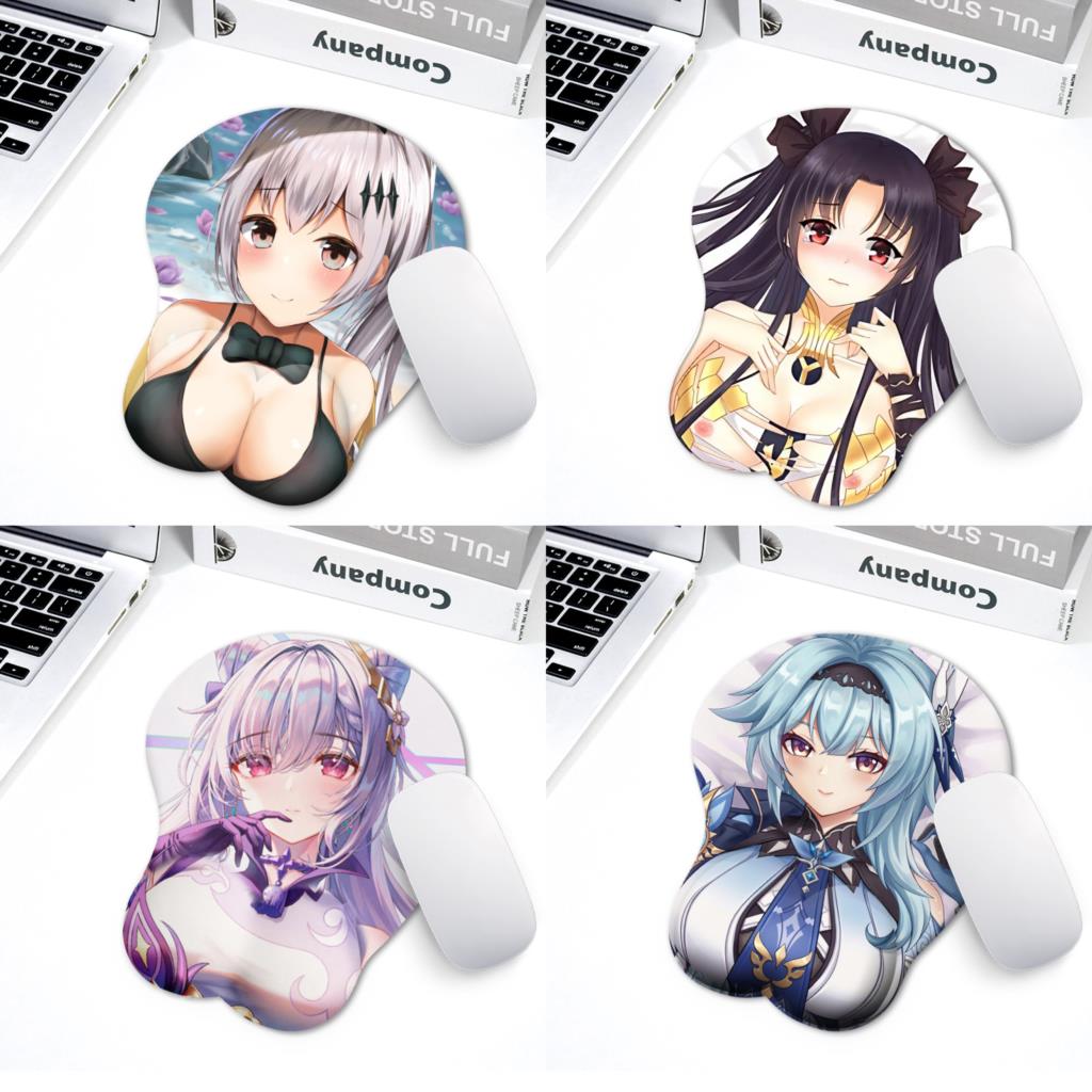 New Japanese anime silicone 3d mouse pad Leica fabric wrist strap cartoon creative sexy mouse pad chest mouse pad