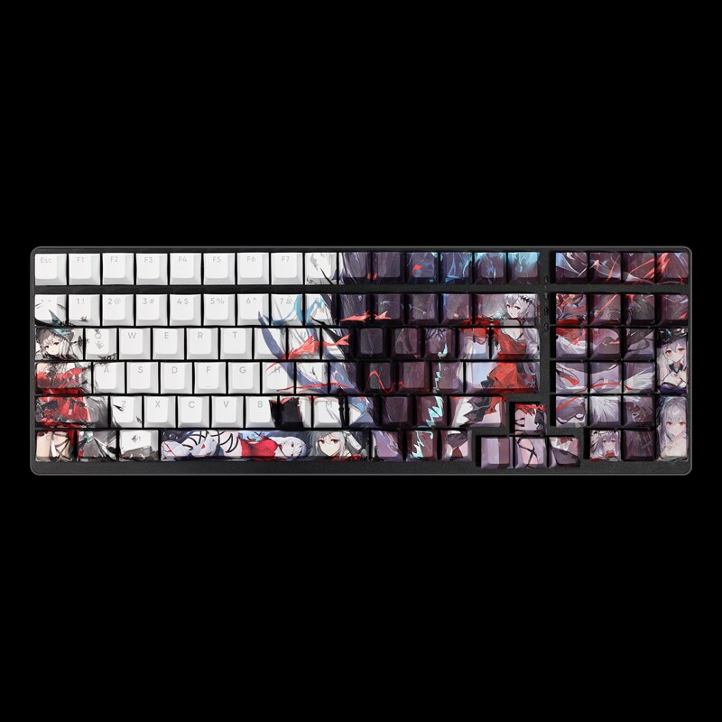 108 Keys/set Arknights Skadi Keycap PBT Dye Subbed Backlit Keycaps Cartoon Anime Gaming Key Caps For ANSI 61 87 104 108 Layout