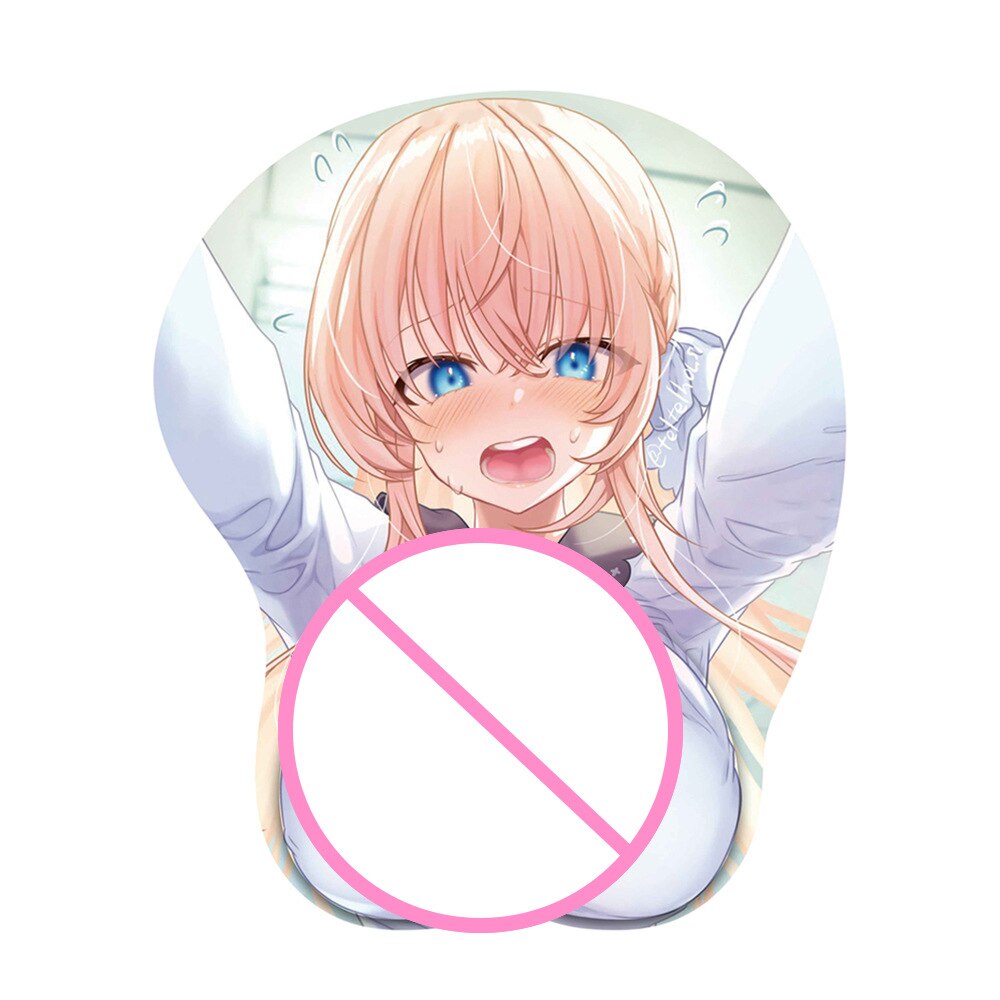 Demon Slayer Anime 3D Sexy Beauty Chest Hip Silicone Mouse Pad Wrist Support Anti Slip Mice Mat for PC Computer Laptop Gaming