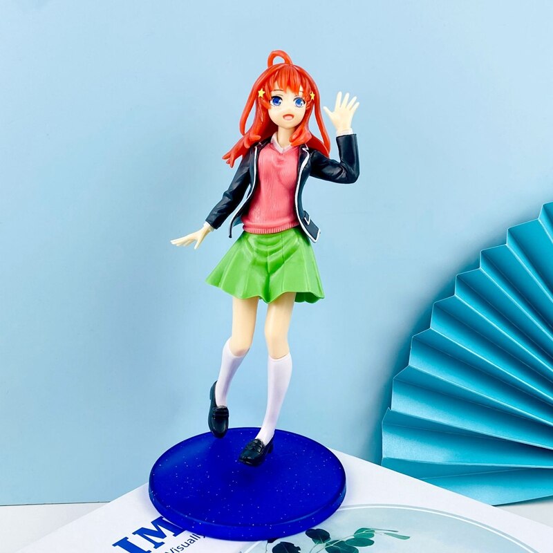 Hot Anime The Quintessential Quintuplets Figure Nakano Ichika Nino Itsuki School Uniform Standing Static Collection 20CM PVC Toy