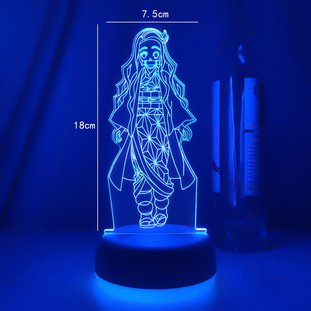 Kimetsu No Yaiba Nezuko Kamado Figure Led Night Light for Bedroom Decor Nightlight Kids Child Table 3d Lamp Demon Slayer Gifts