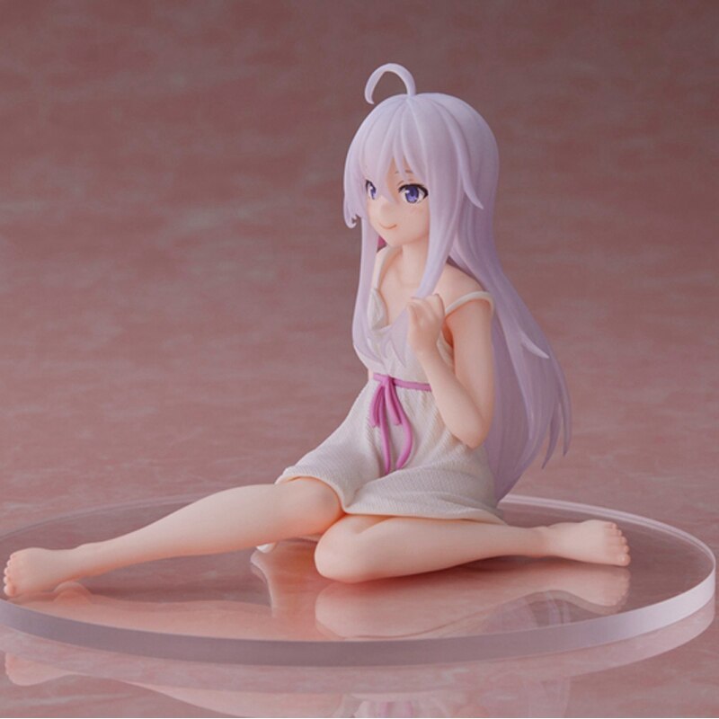 9cm Wandering Witch Anime Figure Pajamas Elaina Sitting Position Action Figure Collection Model Chassis Car Ornaments Toys Gift