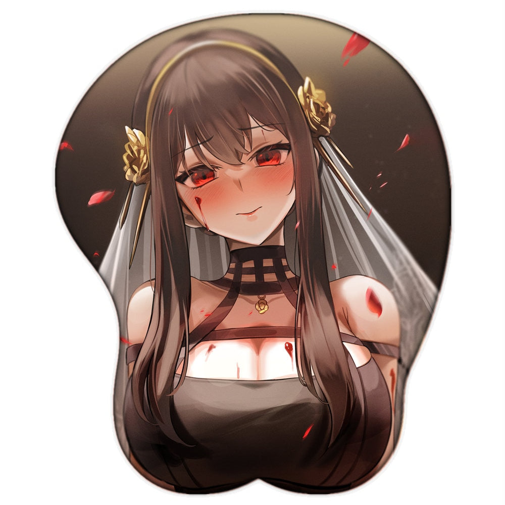 NEW Anime SPY×FAMILY Yor Forger Briar 3D Mouse Pad Soft Silicone Big Breast Mousepad with Wrist Rest 2way Fabric Cute Desk Pad