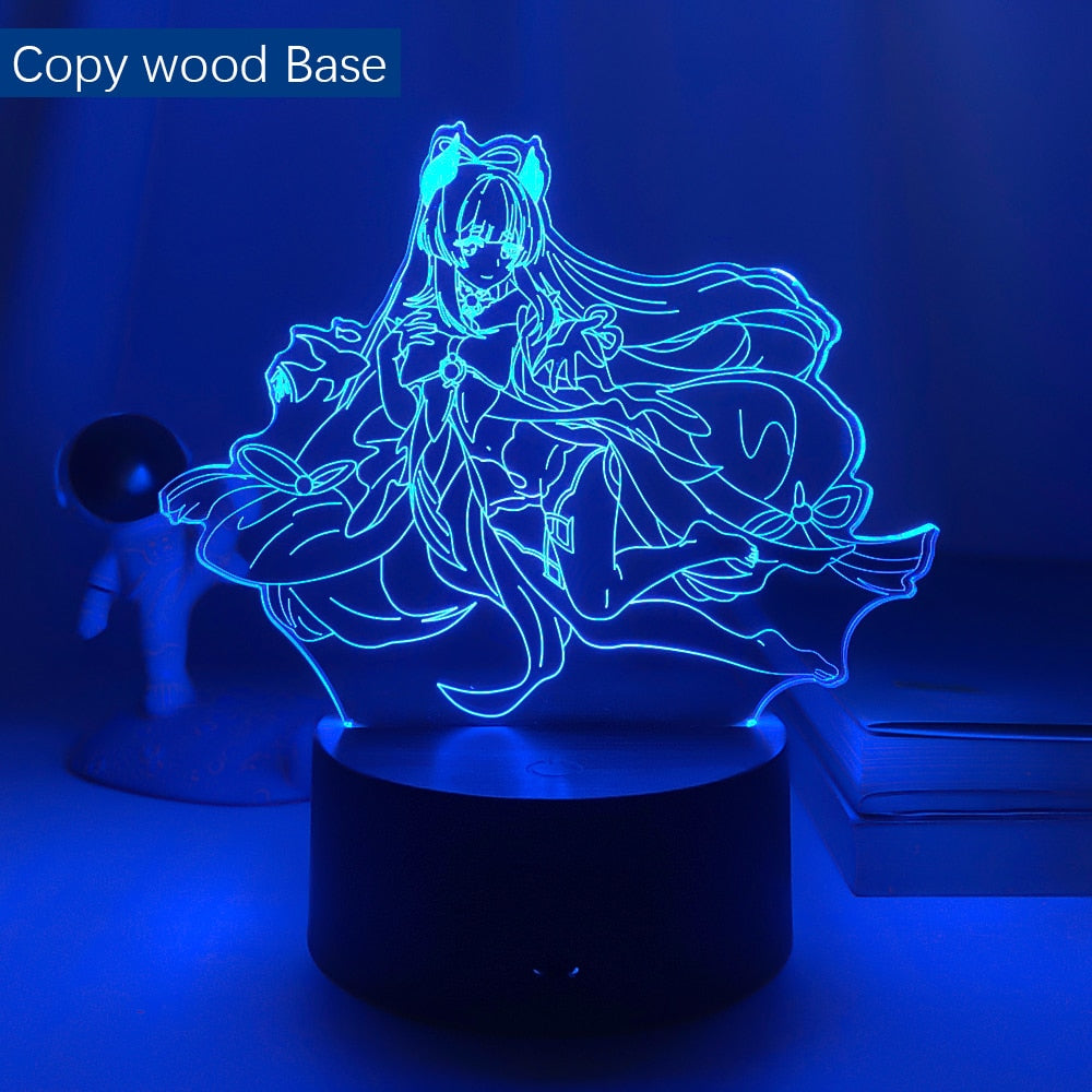 3d Led Lamp Genshin Impact Sangonomiya Kokomi for Kids Bedroom Decor Child Birthday Gift Genshin Impact Led Night Light Game